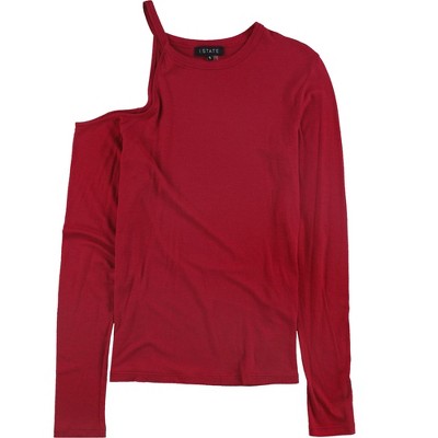 1.STATE Womens One-Shoulder Graphic T-Shirt