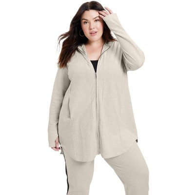 June + Vie by Roaman's Women's Plus Size Zip-Up French Terry Hoodie