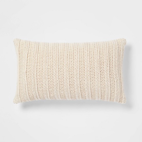 Ivory Chunky Wool Lumbar Pillow