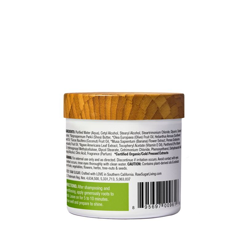 Raw Sugar Healing Power Hair Masque Avocado Oil + Banana + Coconut Milk + Agave - 2.5oz, 3 of 11