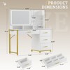 COMHOMA Modern Vanity Desk with Mirror and Lights, Makeup Table with 4 Drawers, Bedroom Dresser, White - 2 of 4