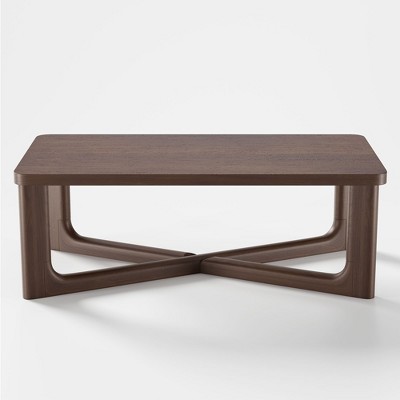 Dovelina Wood Grain Tabletop Rectangle Coffee Table for Living Room