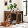 Dog Crate Furniture with Sliding Barn Door, 37''Dog Cage Furniture, Wooden Dog Kennel End Table with Detachable Divider, Indoor Puppy Kennel - 4 of 4