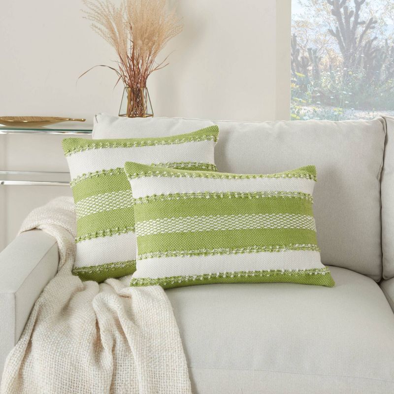 Woven Striped and Dots Indoor/Outdoor Throw Pillow  - Mina Victory, 5 of 9
