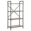 Royal Hampton Three Tier Metal Bookshelf With Wooden Shelves, Oak Brown & Gray - 2 of 4