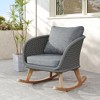 Lyngins Rattan Nursery Rocking Chairs,Upholstered Glider Rocking Chairs with Wood Frame,Polyester Accent Chairs for Bedroom,Living Room - 2 of 4