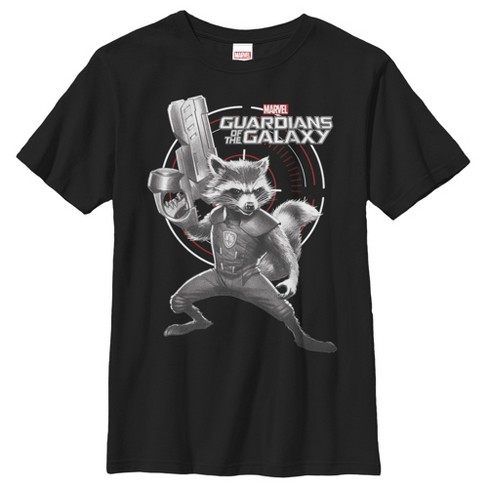 Boy's Marvel Guardians of the Galaxy Rocket Target T-Shirt - Black - Small
