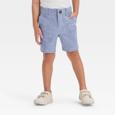 Toddler Boys' Button-Front Chambray Woven Shorts - Cat & Jack™