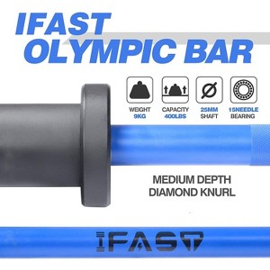 Vynxaria 4Ft Olympic Barbell - Solid Chrome Weight Bar for Home Gym, 400Lbs Capacity - 1 of 4