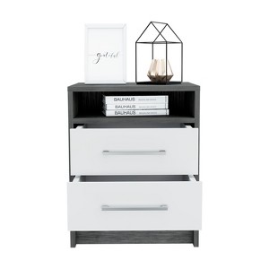 NicBex 14.6 inch Wide Nightstand with 2 Drawers,Modern Side Table with Metal Handles,Bedside Table for Bedroom,Living Room - 1 of 4