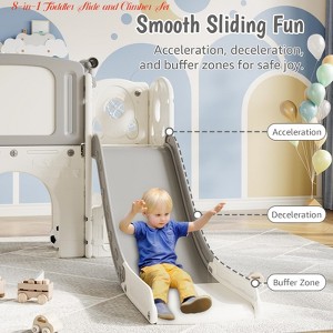 Ages 1-3 8-in-1 Toddler Slide and Climber Set for Indoor & Outdoor Play, Features Basketball Hoop, Telescope, Drawing Board & Storage - 1 of 4