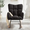Racxily Glider Chair for Living Room Tufted Upholstered Teddy Fabric Rocking Chair with Metal Frame Accent Chair - 2 of 4