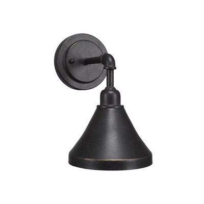 Toltec Lighting Vintage 1 - Light Sconce in  Dark Granite with 7'' Dark Granite Cone Metal Shade Shade