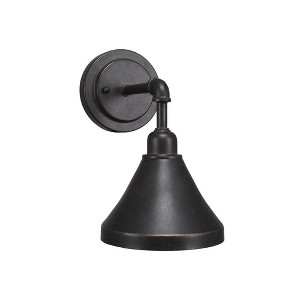 Toltec Lighting Vintage 1 - Light Sconce in  Dark Granite with 7'' Dark Granite Cone Metal Shade Shade - 1 of 1