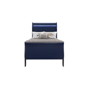 HomeStock Charlie Blue Twin Bed With Led - 1 of 4