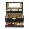 Unique Bargains 3 Layer PU Leather Jewelry Box with Drawer and Mirror - 3 of 4