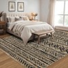 Living Room Vintage Rug, Washable Farmhouse Geometric Area Rug, Non-Slip Backing, Soft Foldable Accent Carpet for Bedroom - 2 of 4