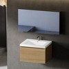 Christopher Knight Home Annabelle Modern Wood Striped Wall-Mounted Bathroom Vanity with Soft-Close Drawer and Quartz Sand Basin - 2 of 4