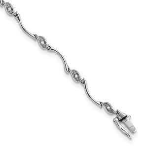 Black Bow Jewelry Swirl Diamond Tennis Bracelet in Sterling Silver -7 Inch - 1 of 4