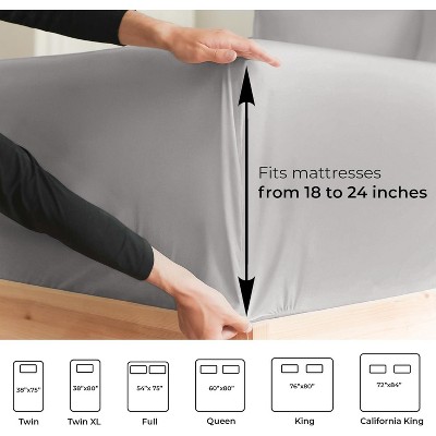 King Light Grey Microfiber Deep Pocket Sheet Set