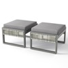 Gymojoy 2 Pieces Outdoor Patio Ottoman with Removable Cushions - 3 of 4