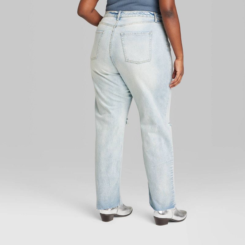 Women's High-Rise Curvy Straight Jeans - Wild Fable™ Light Wash, 4 of 5