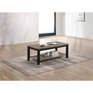 PAGED Coffee Table with Shelf, Contemporary Living Room Table with Faux Marble Top, Center Table for Living Room, Study - 1 of 4