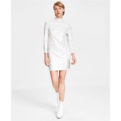 bar III Womens Metallic Mini Sheath Dress