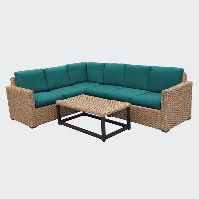 Avalon 5pc Outdoor Sectional - Peacock - Leisure Made