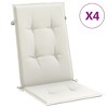vidaXL Highback Chair Cushions 4 pcs Melange Cream 47.2"x19.7"x1.6" Fabric - 2 of 4