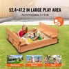 VEVOR Wooden Sandbox, 52.4 x 47.2 x 16.9 in Sand Box, Sand Pit with Foldable Bench Seats and Bottom Liner, Gift for Boys Girls Ages 3-12 - 3 of 4