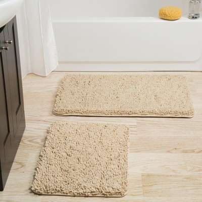 Shag Memory Foam Bathmat - 58-inch By 24-inch Runner With Non-slip Backing  - Absorbent High-pile Chenille Bathroom Rug By Lavish Home (gray) : Target