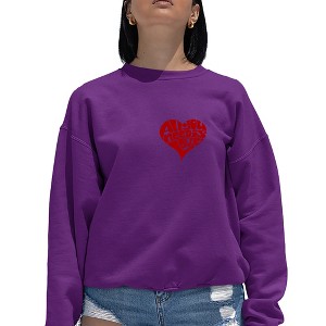 LA Pop Art All You Need is Love - Women's Word Art Crewneck Sweatshirt - 1 of 4
