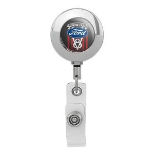 Ford Genuine Parts Metal Chrome Badge ID Card Holder Clip - 1 of 3