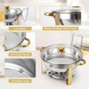 MilleLoom Chafing Dish Buffet Set , 5QT Food Servers and Warmers Stainless Steel Round Chafing Dishes with Glass Lid & Lid Holder for Parties - 4 of 4