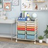 Tangkula Office Rolling Cart 12 Storage Drawer Studio Organizer Bins Scrapbook Paper Macaron - 3 of 4
