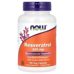 NOW Foods Resveratrol, 200 mg, 120 Veg Capsules - 1 of 4