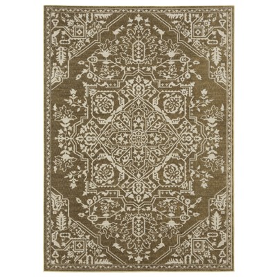 Oriental Weavers Intrigue INT11 Gold/ Beige Indoor Area Rug - 3'10" x 5'5"
