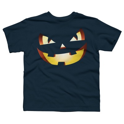 Boy's Design By Humans Halloween Pumpkin Evil Smiley Face By artdim T-Shirt