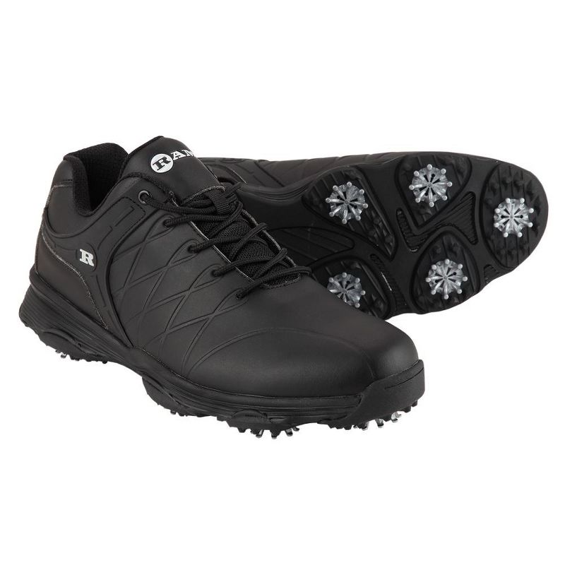 Ram Golf FX Tour Mens Waterproof Golf Shoes Black, 1 of 5