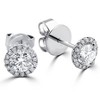 Pompeii3 1/2ct Round Diamond Halo Studs 10K White Gold - 2 of 4