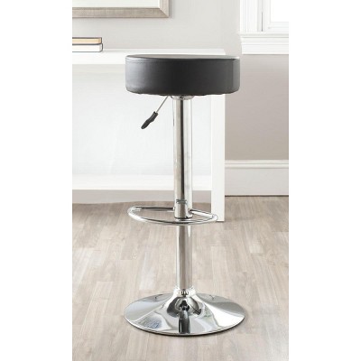 Adjustable Black Metal Swivel Backless Bar Stool