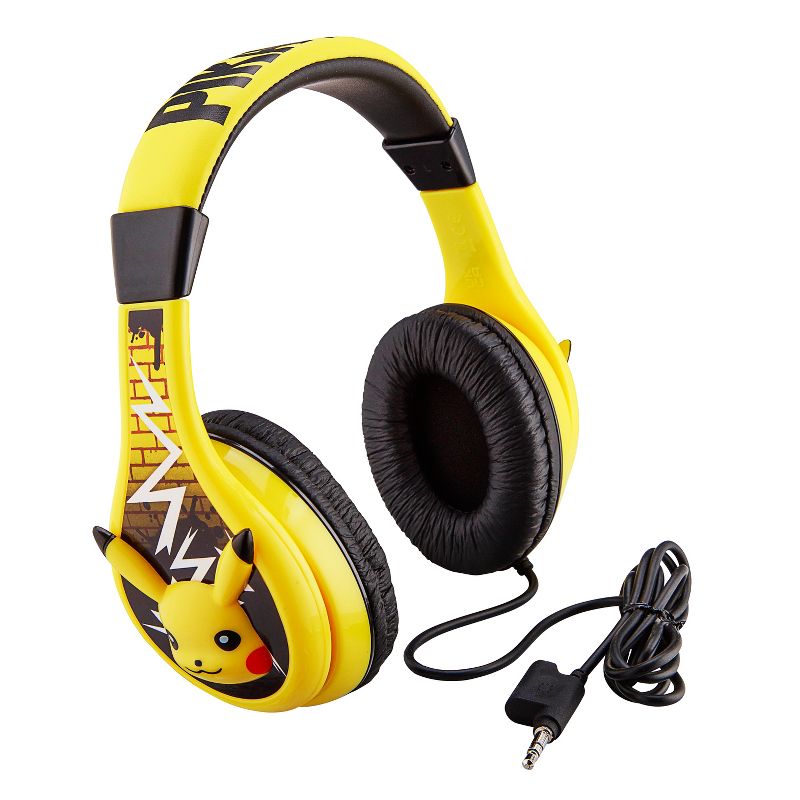 eKids Pokemon Wired Headphones for Kids, Over Ear Headphones for School, Home, or Travel - Yellow (PK-140.EXV1), 1 of 6