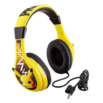 eKids Pokemon Wired Headphones for Kids, Over Ear Headphones for School, Home, or Travel - Yellow (PK-140.EXV1)