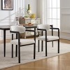 Grungis Boucle Kitchen Chair Set of 2,Upholstered Dining Chairs with Curved Backrest and Black Metal Legs for Dining Room,Kitchen - 2 of 4