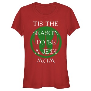 Juniors Womens Star Wars Tis the Season Jedi Mom T-Shirt - 1 of 3
