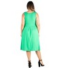Plus Size Sleeveless Midi Fit and Flare Pocket Dress - 24seven Comfort Apparel™ - 3 of 4