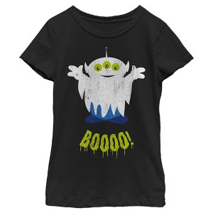 Girl's Toy Story Halloween Squeeze Alien Boo Ghosts T-Shirt - 1 of 4