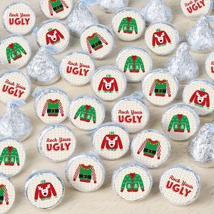 Big Dot of Happiness Ugly Sweater - Holiday and Christmas Party Small Round Candy Stickers - Party Favor Labels - 324 Count - 1 of 4