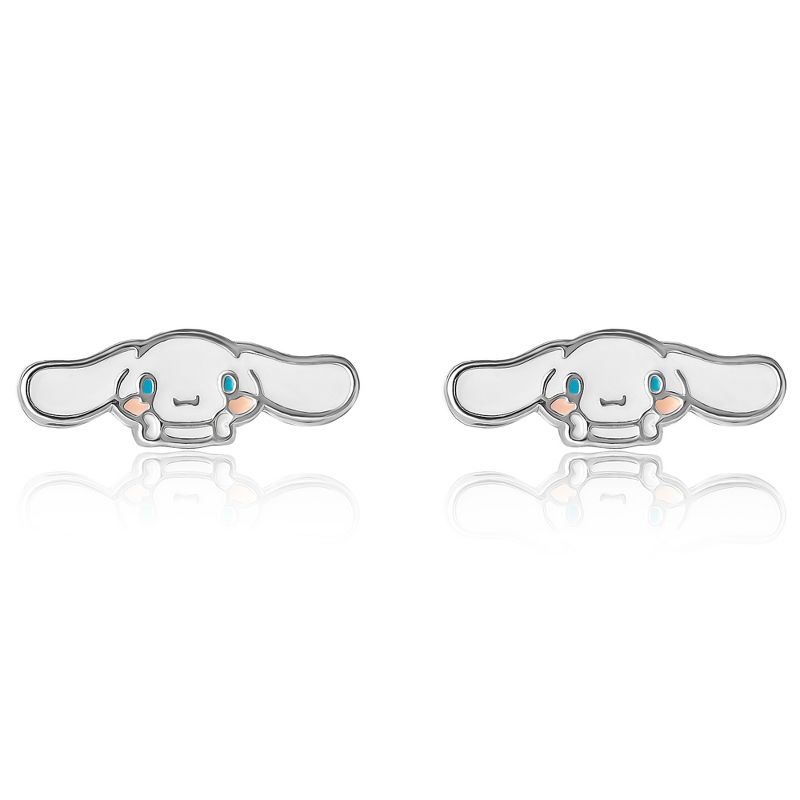 Sanrio Hello Kitty Silver Plated Enamel Cinnamoroll Stud Earrings, 2 of 3
